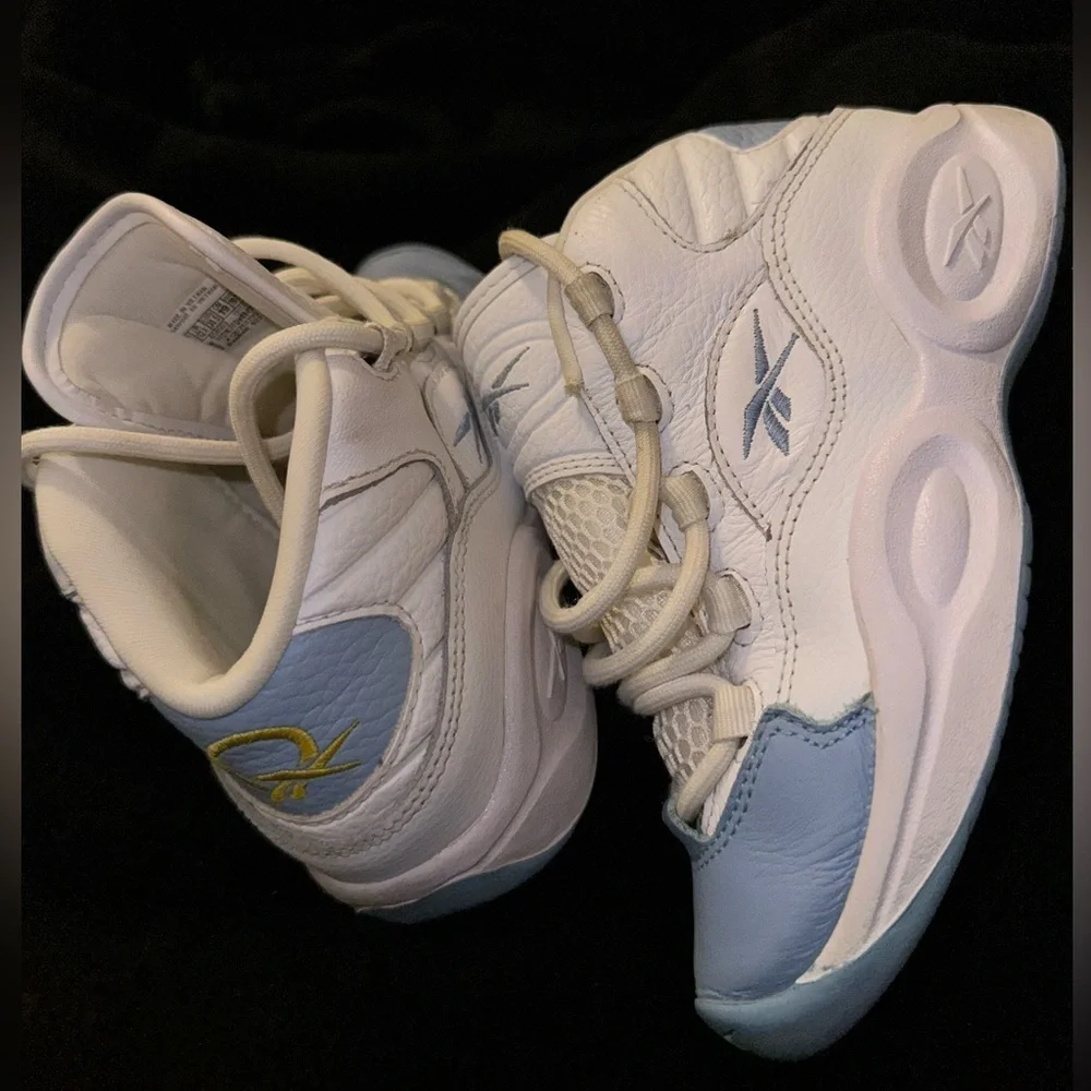 Reebok Question Mid Denver Nuggets Retro Blue White Youth Size US 13